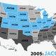 Illustration for article titled Map: Six Decades of the Most Popular Names for Boys, State-by-State